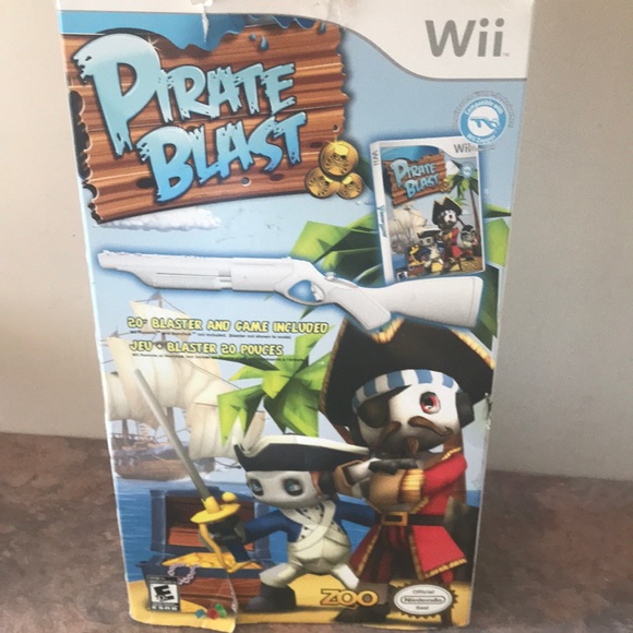 Wii Pirate Blast Game 20” Blaster Gun NINTENDO Console Ship Treasure Caribbean - Picture 2 of 3